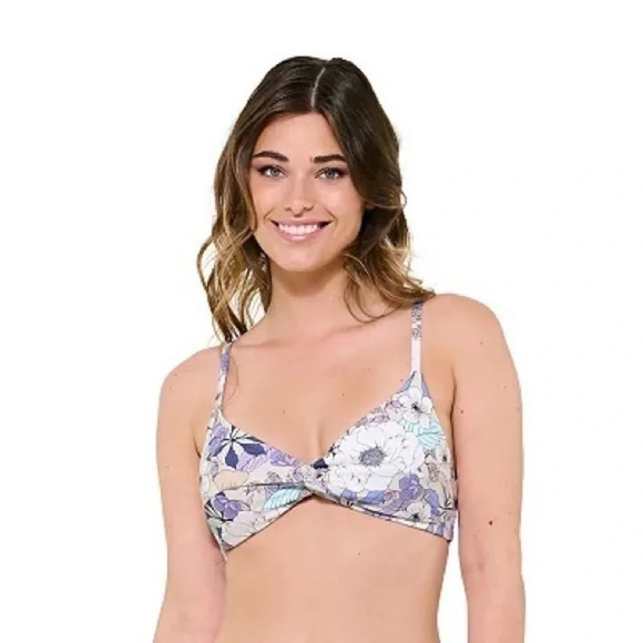 Freshwater size XL multicolor floral bikini blue lavender white cream - Picture 8 of 12